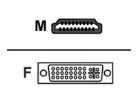 HERWECK Helos Adapter vergoldet, HDMI Stecker/DVI Buchse, 4K, schwarz  HDMI 1.4 Stecker/DVI-D 24+5 B