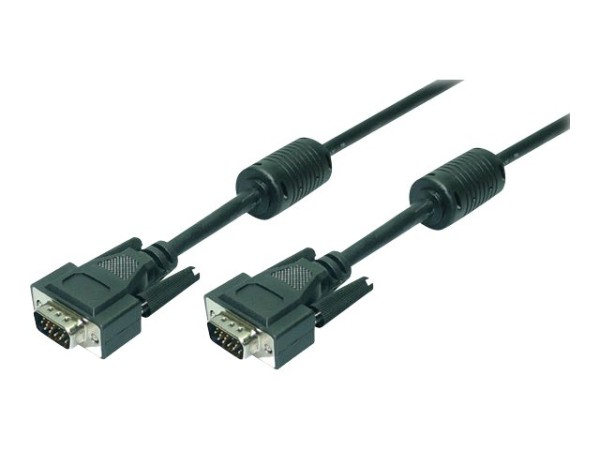 LOGILINK VGA Kabel mit Ferritkernen, schwarz, 5m