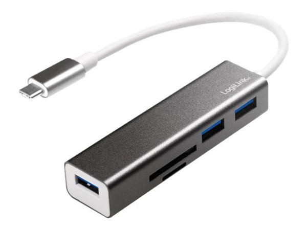 LOGILINK USB-C 3-port HUB mit Kartenleser