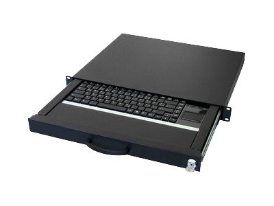 48.3cm Aixcase Tastaturschublade 1HE DE PS2&USB Touchp. schw