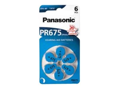 PANASONIC PR 675 Hörgerätezellen Zinc Air 6er Rad