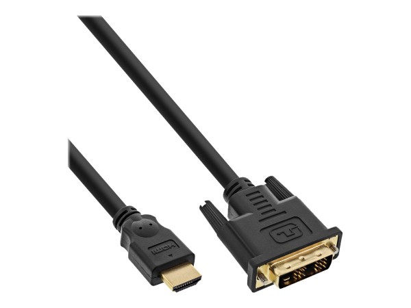 INLINE - Videokabel - HDMI / DVI - DVI-D (M) bis HDMI (M) - 30cm - abgeschirmt - Schwarz