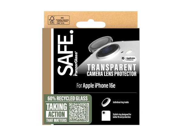 PANZERGLASS SAFE. Camera Protector für iPhone 16e clear