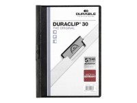 DURABLE Klemmhefter DURACLIP ORIGINAL 30, DIN A4, schwarz transparenter Vorderdeckel, mit Metallklem