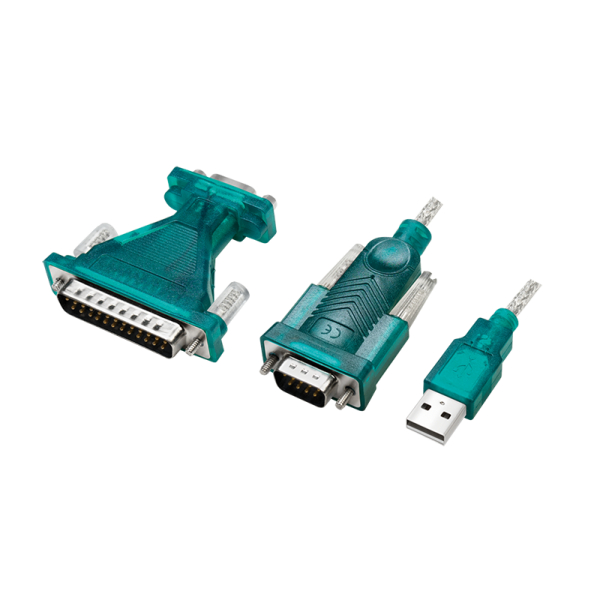 LOGILINK USB 2.0 - RS232 9/25 Pol Adapter mit Verlängerungs- kabel, USB-A Stecker - 9 Pol Sub-D Stec