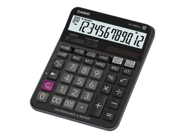CASIO DJ-120D Plus - Desktop-Taschenrechner - 12 Stellen - Solarpanel, Batterie (DJ-120DPLUS)