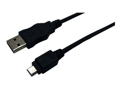 LOGILINK USB 2.0 (Typ-A) auf USB Mini Kabel, schwarz, 3m