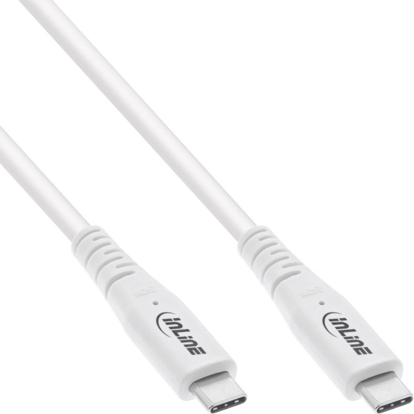 INLINE USB4 Kabel, USB-C Stecker/Stecker, PD 240W, 8K60Hz, TPE weiß, 2m