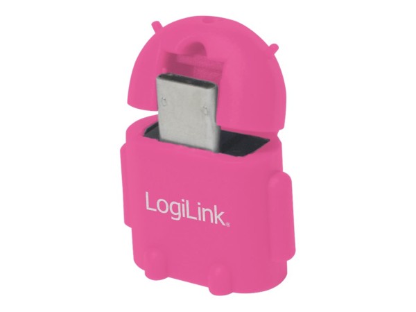 LOGILINK USB OTG Adapter Androidmännchen pink