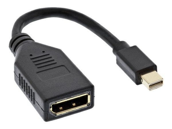 INLINE ® Kabel Mini DisplayPort Stecker zu DisplayPort Buchse, 4K2K, schwarz, 0,15m