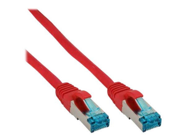 InLine® Patchkabel Cat.6A, S/FTP (PiMf), halogenfrei, 500MHz, rot, 0,5m