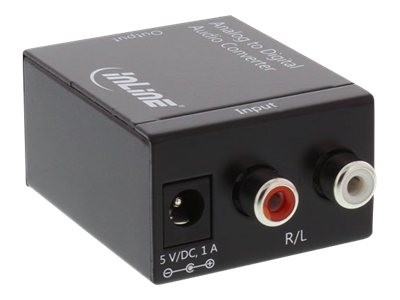 InLine® Audio-Konverter Analog zu Digital, Eingang 2x Cinch Stereo, Ausgang Toslink oder Cinch