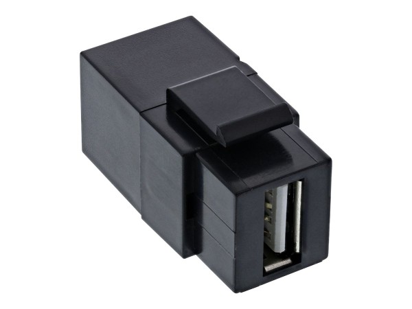 INLINE USB 2.0 Keystone Snap-In Einsatz - USB-A Buchse / Buchse - gewinkelt - schwarz (76202J)