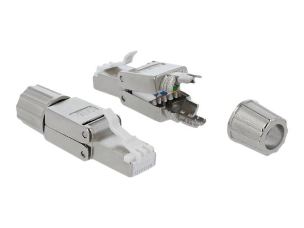 DELOCK RJ45 Stecker Cat.6A STP werkzeugfrei