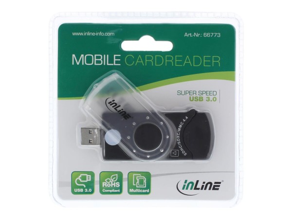 InLine USB 3.0 Mobile Card Reader mit 2 Laufwerken, für SD, SDHC, SDXC, microSD