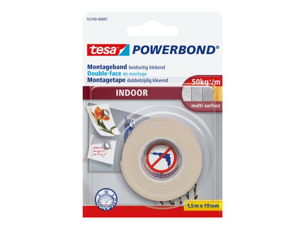 TESA Powerbond Montageband Indoor 1,5m 19mm