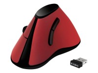 LOGILINK Maus, ergonomisch vertikal, Funk 2.4 GHz, rot