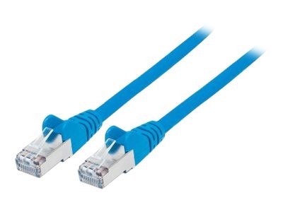 INTELLINET Network Cable, Cat7 Raw Cable, Cat6A Modular plugs, CU, S/FTP, LSOH, 1 m, Blue