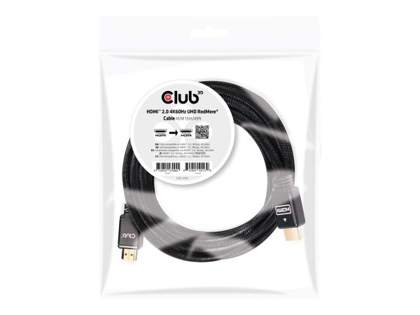 CLUB3D HDMI-Kabel A -> A 2.0 RedMere 4K60Hz UHD 15 Meter Polybeutel