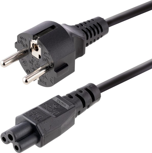 STARTECH.COM 3m (10ft) Laptop Power Cord, EU Schuko to C5, 2.5A 250V, 18AWG, Notebook / Laptop Repla