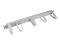 LOGILINK 48,30cm (19") Kabelführung, 1 HE, mit 5 flexiblen Haken, grau hellgrau (RAL7035)
