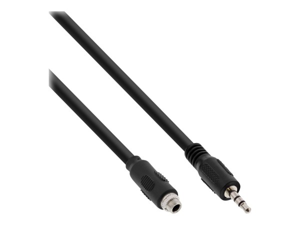 INLINE ® Audio Adapterkabel, 3,5mm Stereo Stecker/Einbaubuchse mit Gewinde, 0,6m