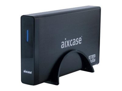 Externes Gehäuse 8,9cm (3,5") Aixcase SATA USB3.0 TÜV/GS ALU blackline