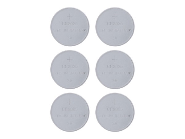 INTOS ELECTRONIC InLine® 6-pack button cell, 3V Lithium, CR2025