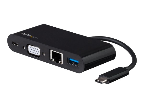 STARTECH.COM USB-C VGA Multiport Adapter - Power Delivery 60W - USB 3.0 - Gigabit Ethernet - USB C A