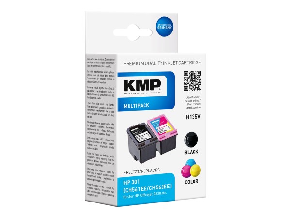 KMP MULTIPACK H135V 2er Pack Schwarz, Farbe (Cyan, Magenta, Gelb) Tintenpatrone