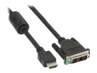 HDMI Kabel 19pol St auf DVI 18 1 Stecker, schwarz, mit Ferrit, 5m