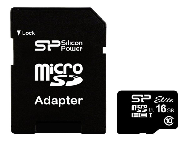 SILICON POWER Micro SDCard 16GB Silicon Power UHS-1 Elite/class10 w/adapt