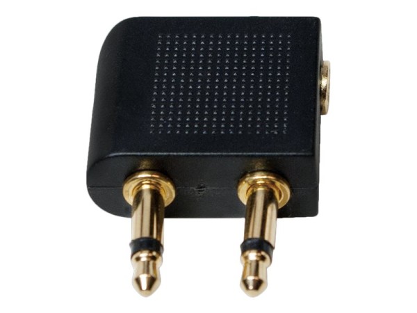 LOGILINK - Audioadapter für Flugzeug - Mono Mini-Stecker (M) bis stereo mini jack (W) - 90° Stecker