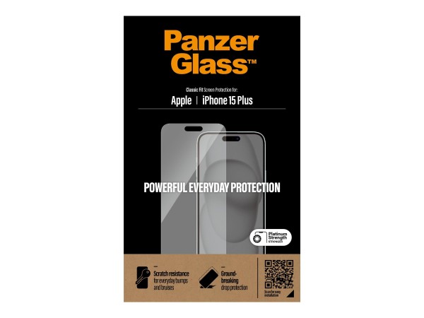 PANZERGLASS Displayschutz iPhone 15 Plus |Classic Fit - Apple