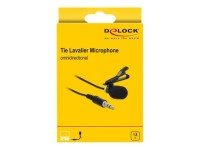 DELOCK Krawatten Lavalier Mikrofon Omnidirektional mit Clip 3,5 mm Klinkenstecker 3 Pin + Adapterkab