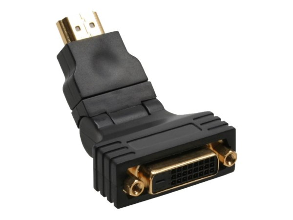 NONAME HDMI-DVI Adapter, 19pol St auf 24+1 Bu, mit 180° Winkel, vergoldete Kontakte