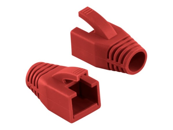 LOGILINK Knickschutztülle für RJ45 Stecker, rot aus PVC, für Kabeldurchmesser: 8 mm, - 1 Stück (MP00