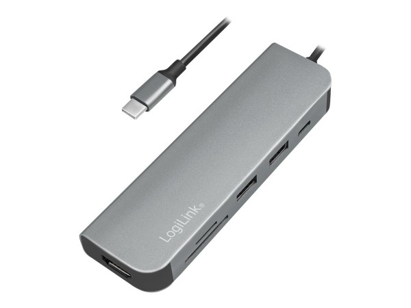 LOGILINK USB-C HUB, HDMI, PD, Kartenleser, USB 3.2 GEN 1x1