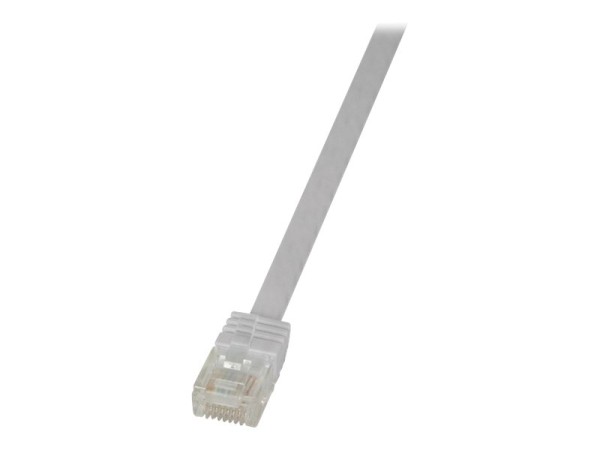 LOGILINK CAT6 U/UTP Flat Patch Cable AWG32 weiß 3.00m Slim Line