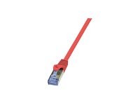 LOGILINK CQ3014S S/FTP Patchkabel Kat.6A PrimeLine rot -   0,25m