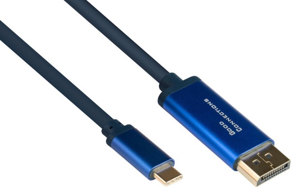 GOOD CONNECTIONS Adapterkabel Smartflex USB-C/ DisplayPort 4K UHD 60Hz 1,5m blau