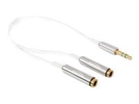 Audiokabel Delock 3,5mm stereo -> 2x 3,5mm stereo St/Bu 25cm