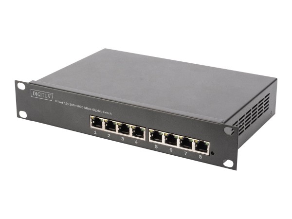 DIGITUS 8-Port Gigabit Ethernet PoE+ Switch 10" L2+ Managed