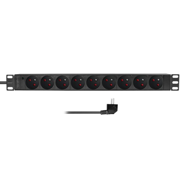 LOGILINK 19" Steckdosenleiste 9fach Franz./Belg. Stand. TypE