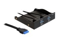 DeLOCK USB 3.0 Front Panel 2-Port mit internem 19 Pin USB 3.0 Pin Header