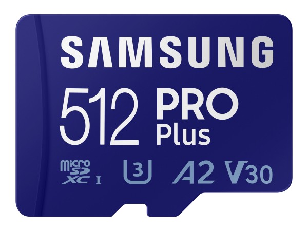 SAMSUNG PRO Plus 512GB microSDXC UHS-I U3 160MB/s Full HD & 4K UHD Speicherkarte inkl. Kartenleser