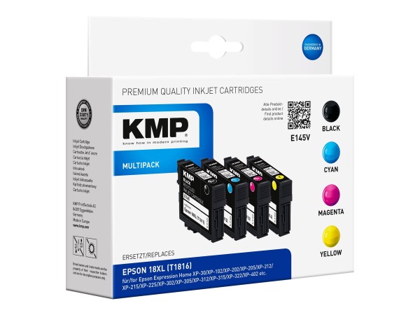 KMP MULTIPACK E145V 4er Pack Schwarz, Gelb, Cyan, Magenta Tintenpatrone