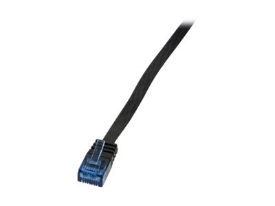 LogiLink CAT5e UTP Flat Patch Cable AWG 30 schwarz 15m blue colour RJ45 short plug