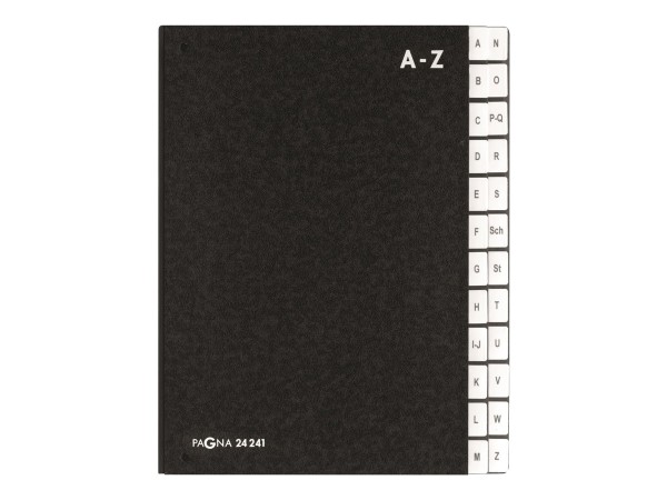 PAGNA Pultordner, DIN A4, 24 Fächer, A - Z, schwarz - für den Marke: D - L - A - CH (24241-04)