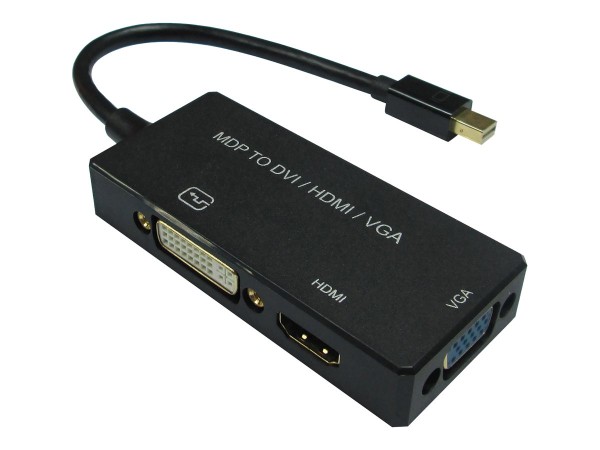 VALUE - Videokonverter - Mini DisplayPort - DVI, HDMI, VGA - Schwarz